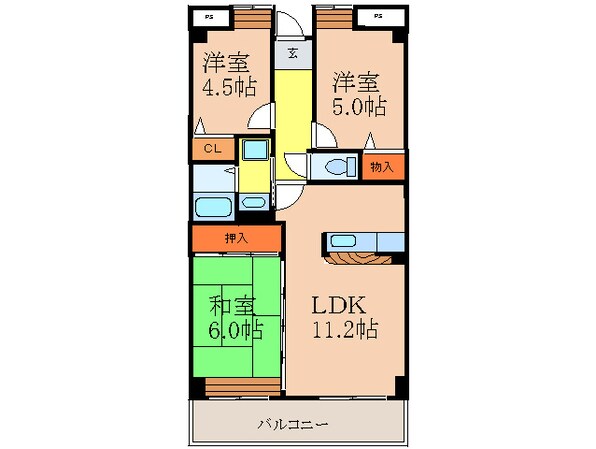 カルム西野Ⅱの物件間取画像